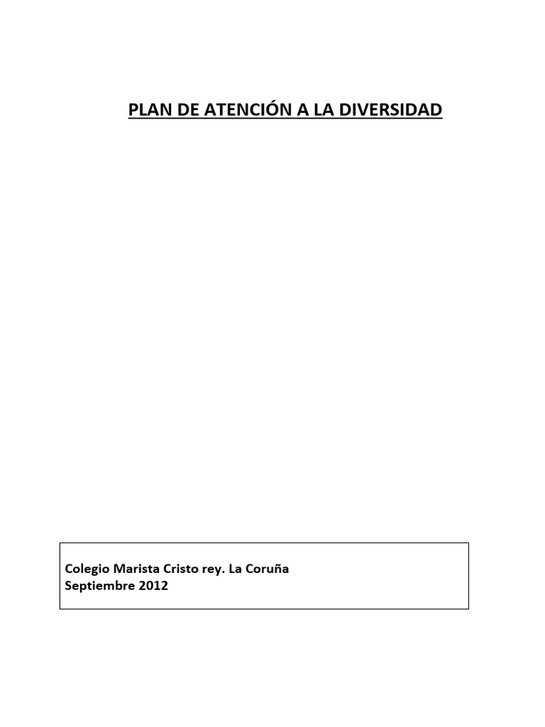 Plan de Atención A La Diversidad | PDF | Evaluación | Maestros