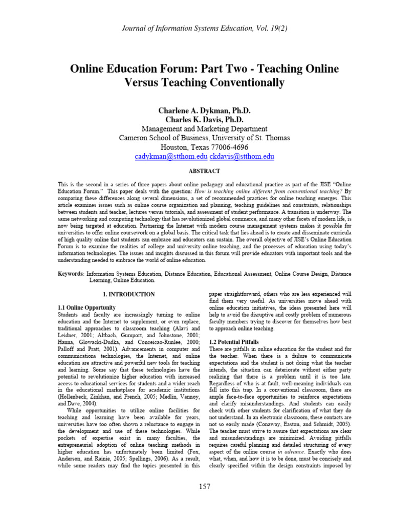 Online Teaching vs. Conventional Methods | PDF | Educational Technology ...