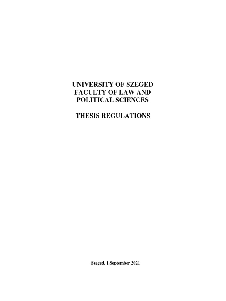 Thesis Regulations for Law Students | PDF | Thesis | Academic Degree