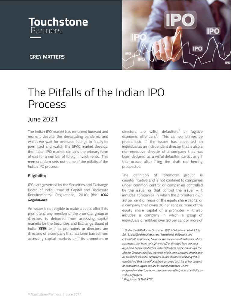 Indian IPO Process Pitfalls Explained | PDF | Initial Public Offering ...