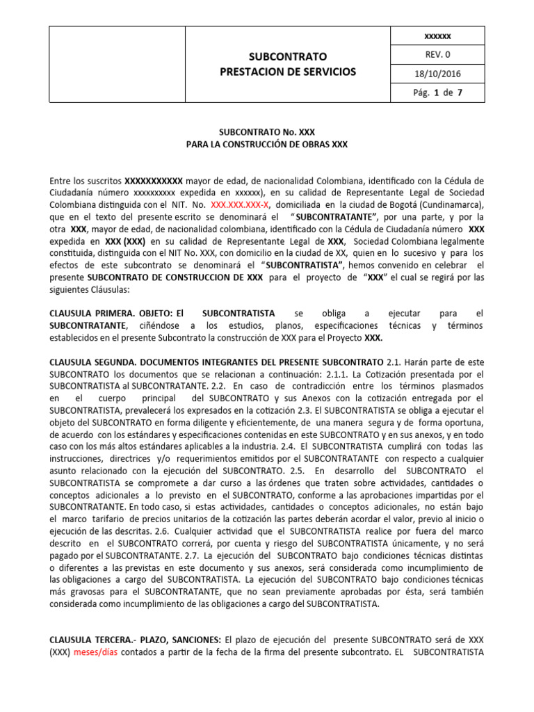 Subcontrato de Prestación de Servicios | PDF | Arbitraje | Daños y ...