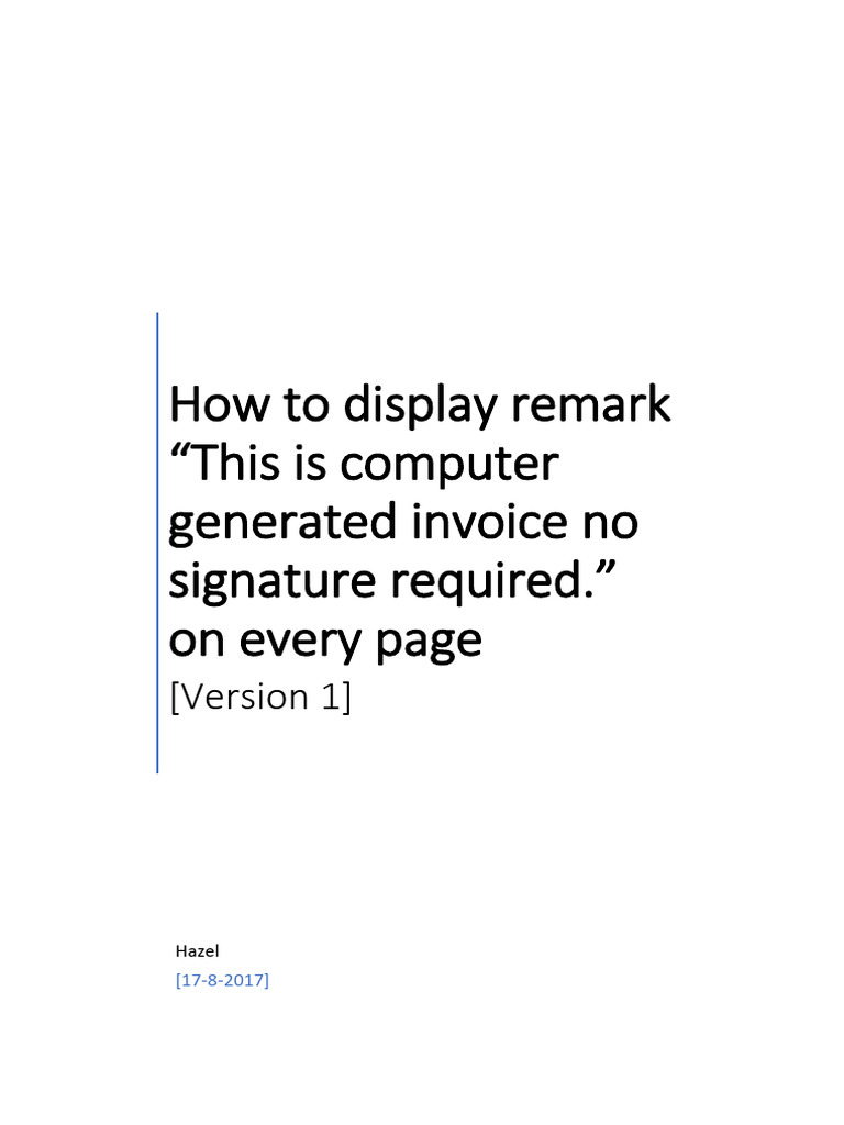 How To Display Remark 