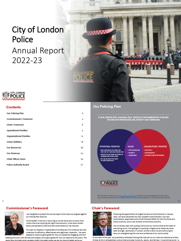 City of London Police Annual Report 2022-23 | PDF | Fraud | Police