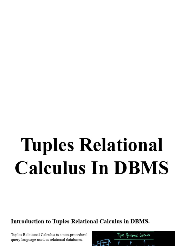 Tuples Relational Calculus in DBMS | PDF | Relational Model | Databases