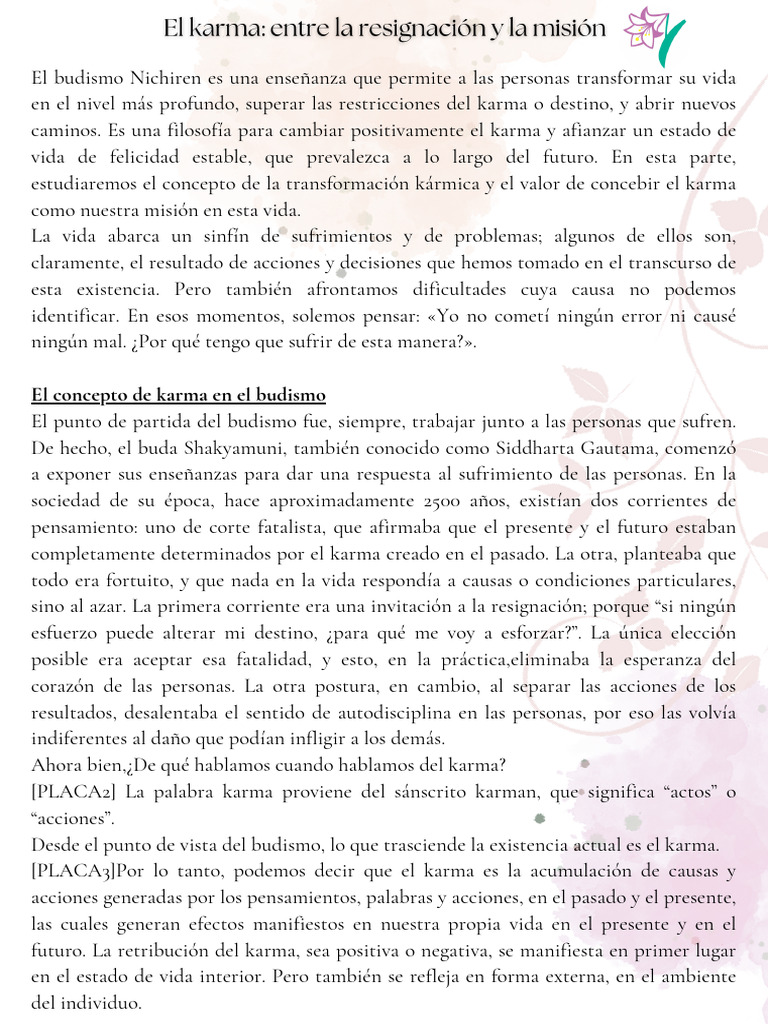 El Karma | PDF | Karma | Sutra del loto
