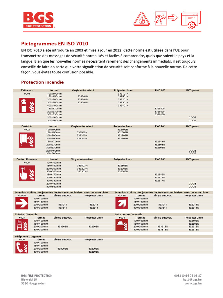 Pictogrammes de sécurité EN ISO 7010 | PDF | Organisation ...