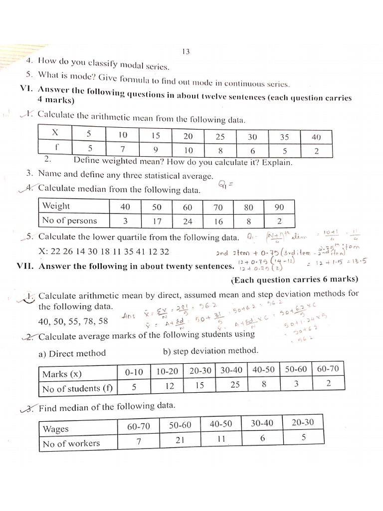 Chapter 5 - Measures of Central Tendency and Chapter 4 - Human Capital ...