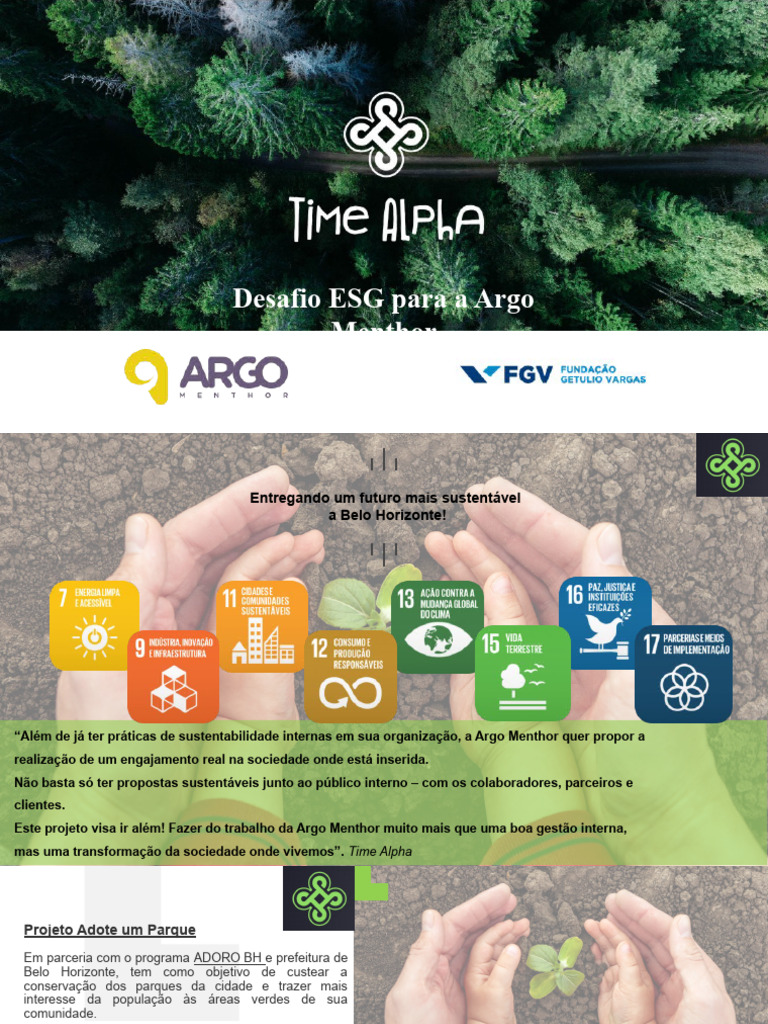 Projeto Esg Argo Menthor - Time Alpha | PDF | Marketing | Sustentabilidade