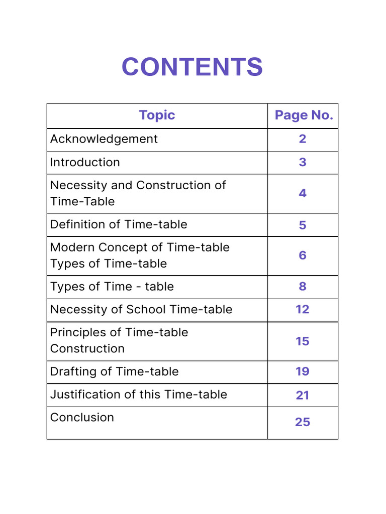 Principles and Construction of Timetables | PDF | Teachers | Schools
