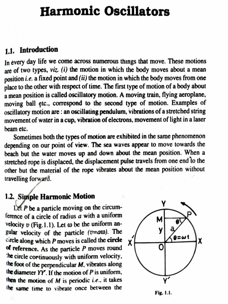 Simple Harmonic Motion | PDF | Oscillation | Applied And ...