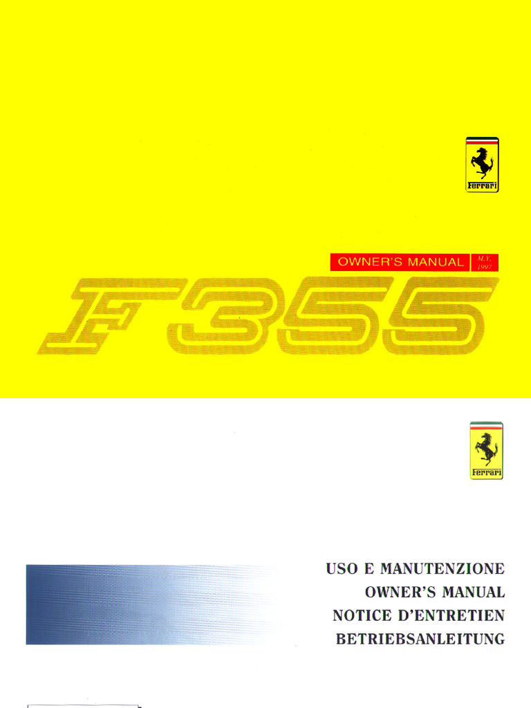f355 Owners Manual | PDF