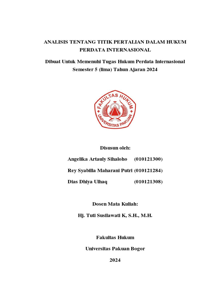Titik Pertalian dalam Hukum Perdata Internasional | PDF | Politik | Hukum