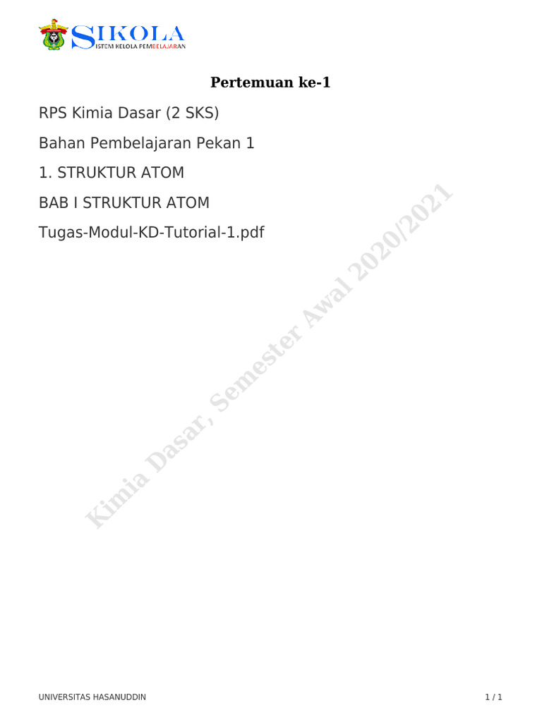 Pertemuan Ke 1 PDF | PDF
