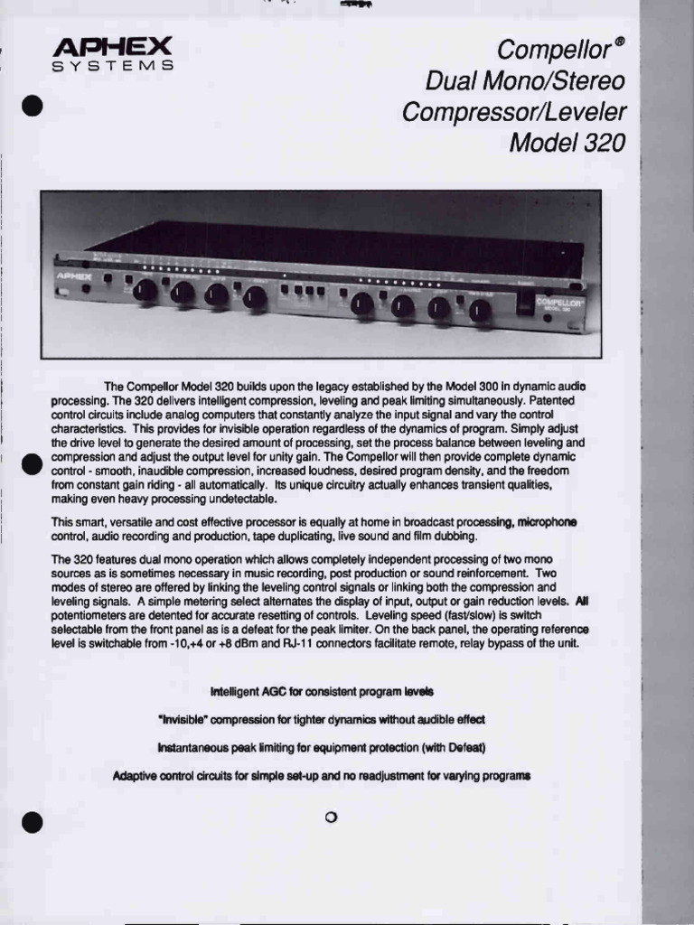Aphex Compellor | PDF | Signal Processing | Electronics