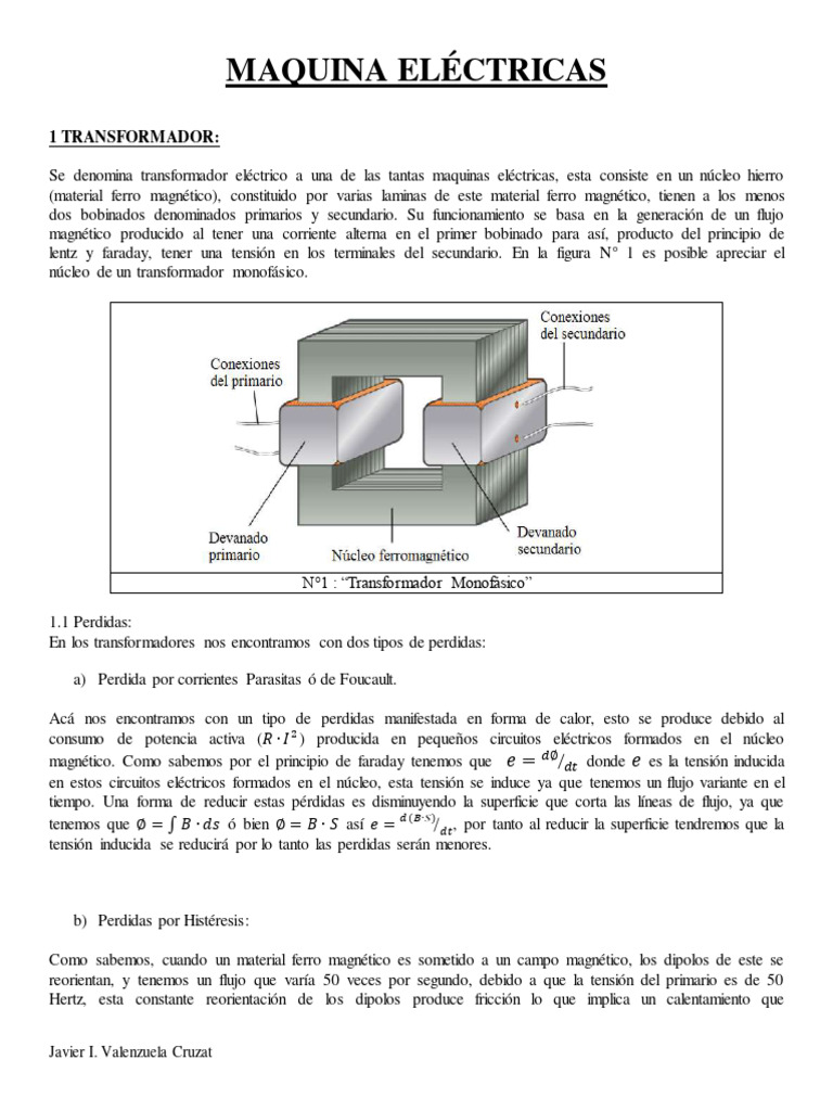 Maquinaelctricas Pdf Transformador Inductor