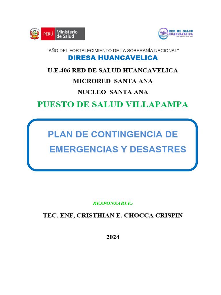 Plan de Contingencia para Emergencias 2024 | PDF | Defensa Civil ...