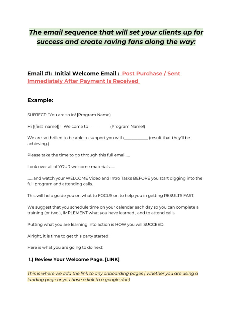 Client Success Email Sequence Guide | PDF