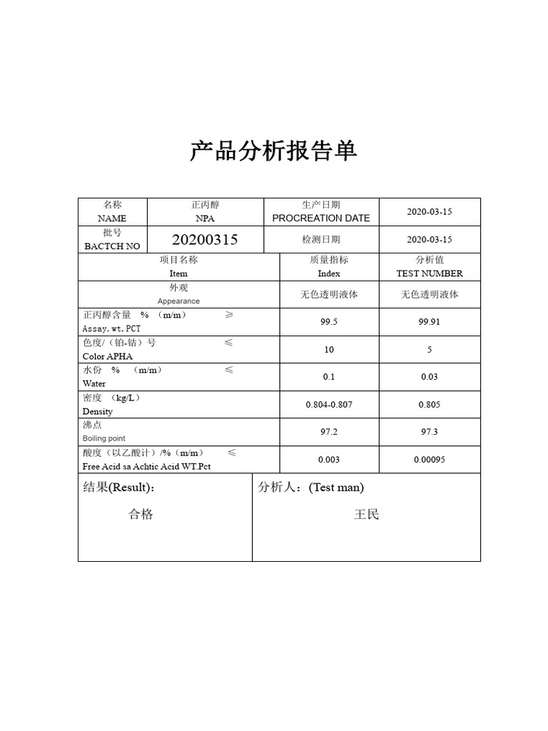 Coa - N - Propanol | PDF