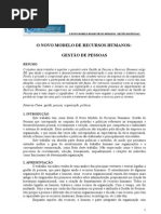 O Novo modelo de Rh - Gestão de Pessoas