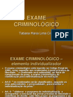 EXAME CRIMINOLÓGICO