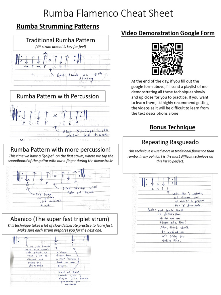 Rumba Flamenco Cheat Sheet 2 | PDF | Irish Musical Instruments ...