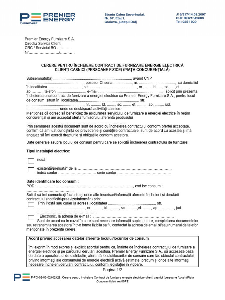 F PO 02-03-020228 Cerere Pentru Incheiere Contract de Furnizare Energie ...