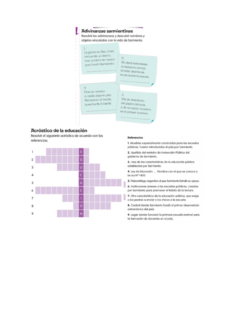 Actividades de Sarmiento | PDF