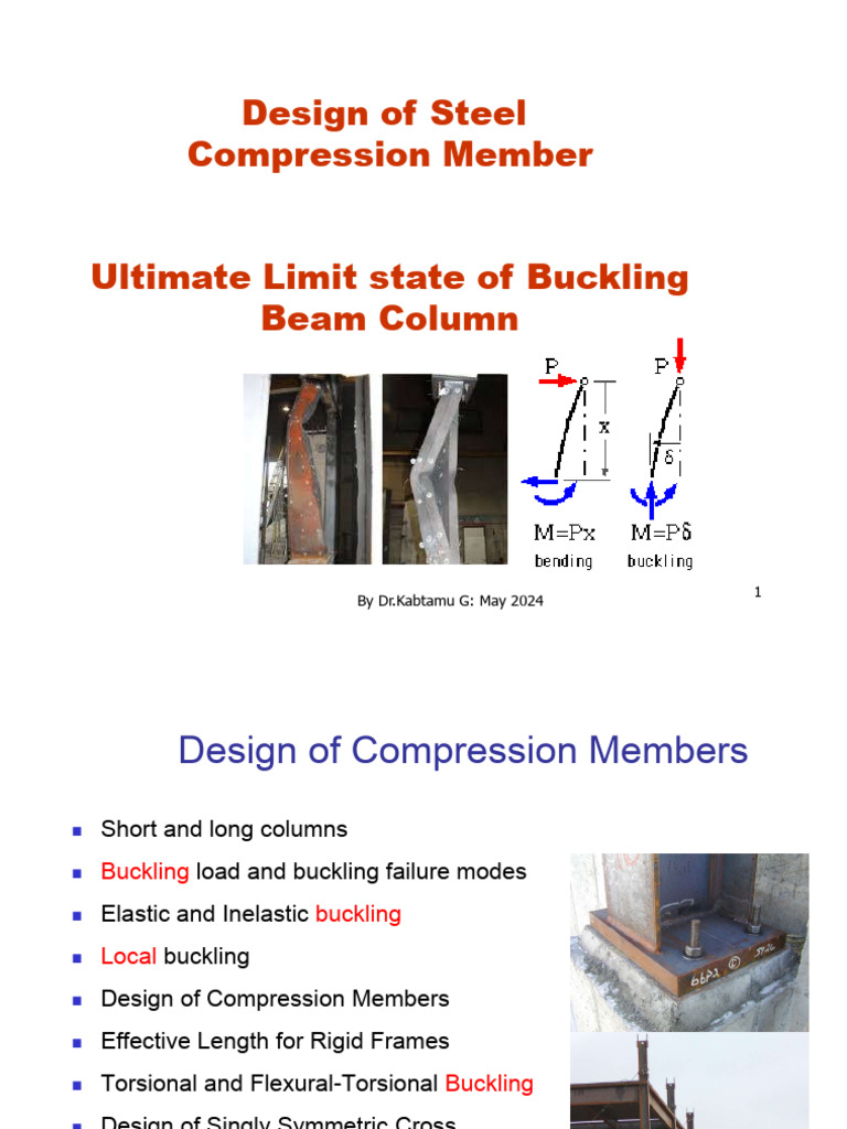 Steel Compression Member Design Guide | PDF | Buckling | Bending