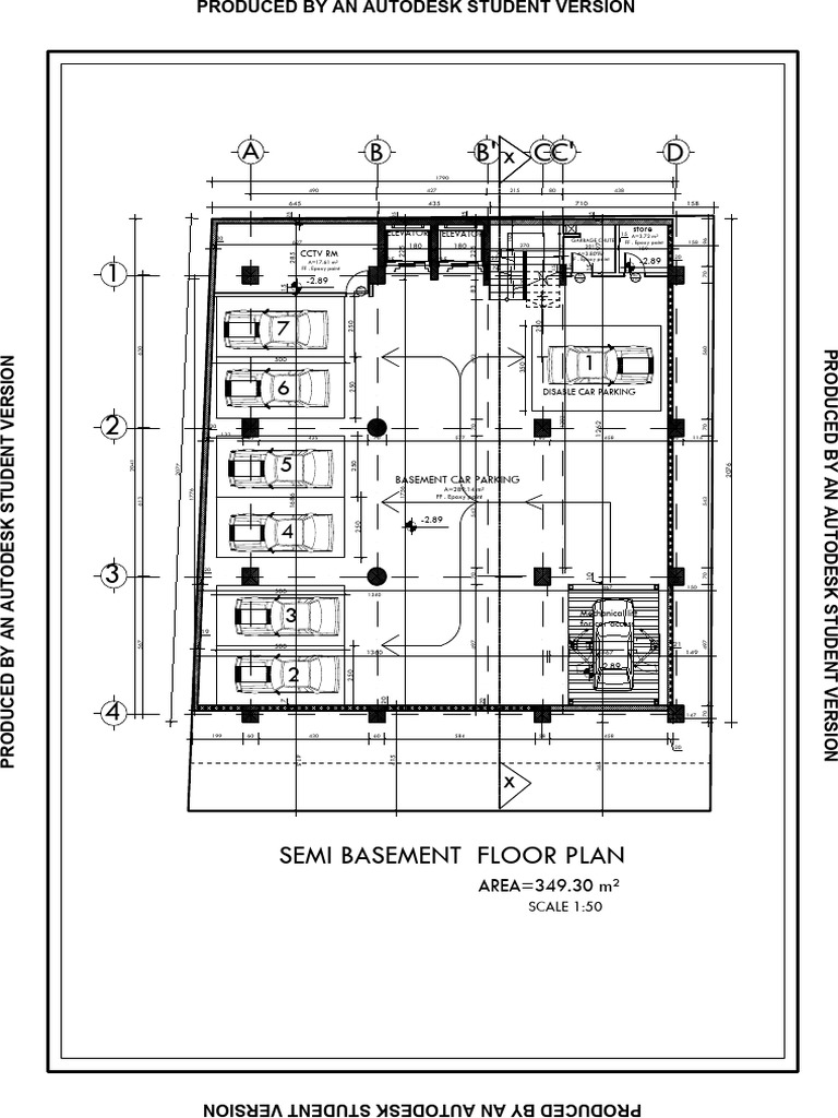 Semi Basement Car Parking Floor Plan | PDF | Architectural Design ...