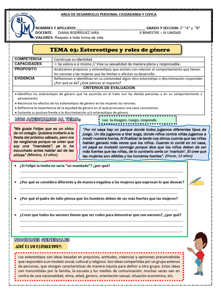 MODULO N03. Estereotipos y Roles de Genero | PDF | Estereotipos | Adultos