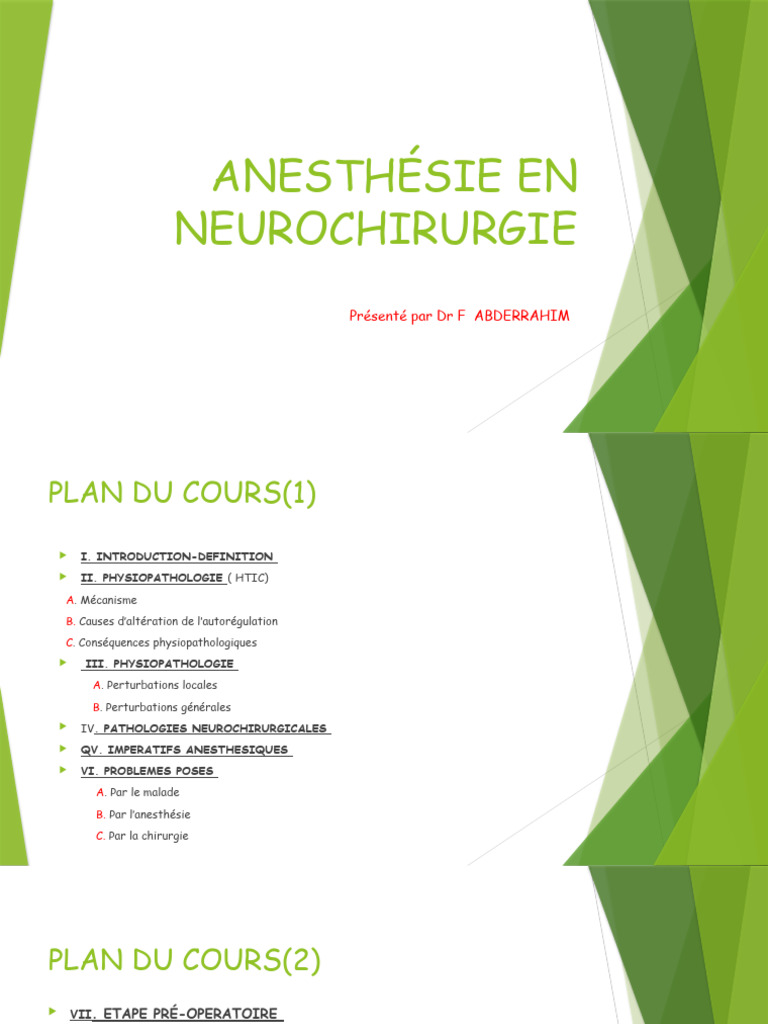 Anesthésie en Neurochirurgie Guide Complet PDF Anesthésie — free download