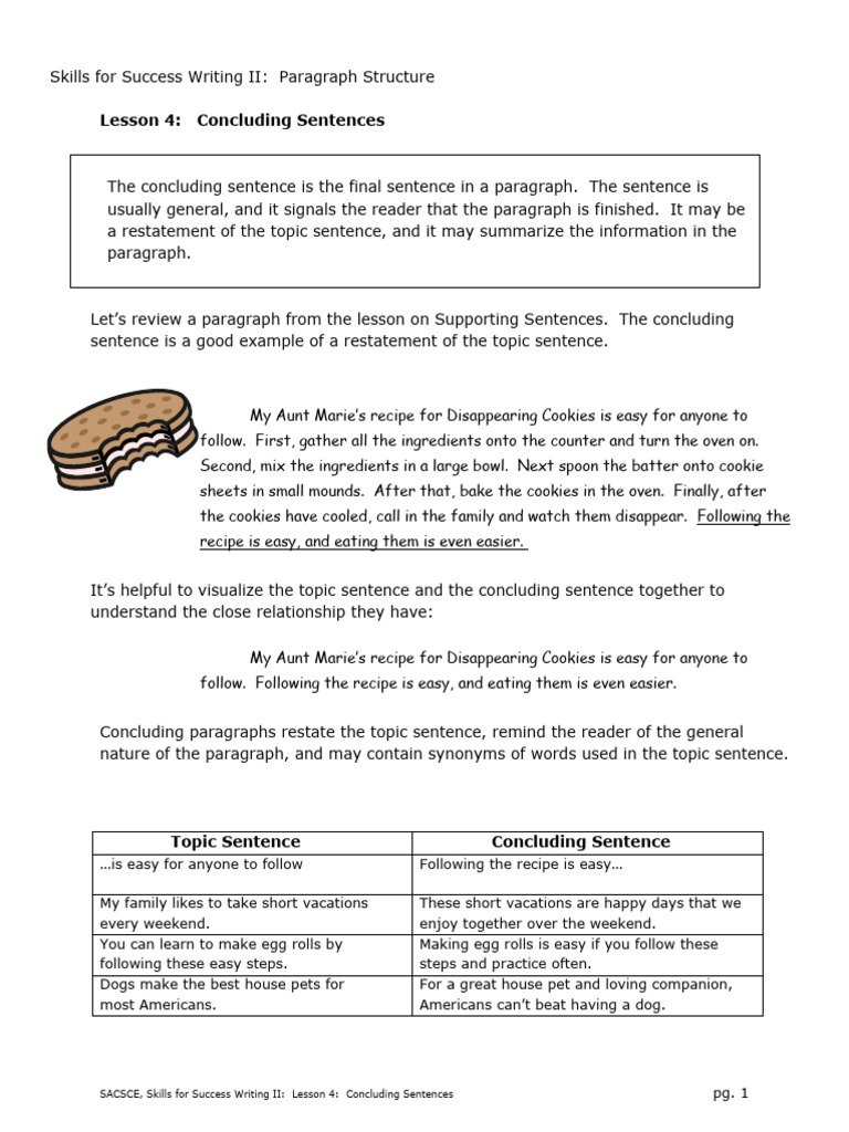 4 Concluding Sentences | PDF