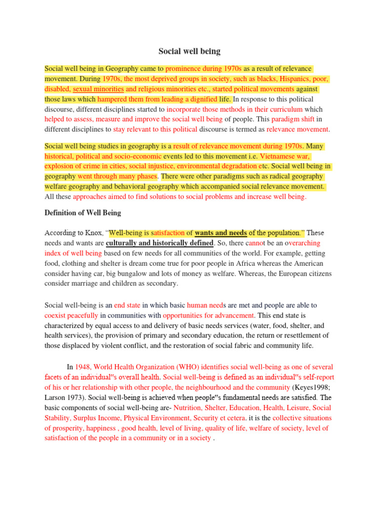 Social Well Being-1 | PDF | Well Being | Hedonism
