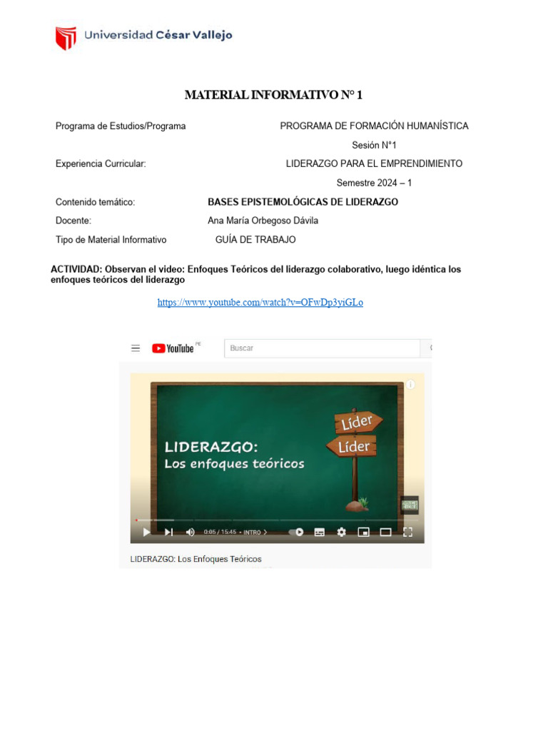 Liderazgo para el Emprendimiento 2024 | PDF | Cognición | Modificación ...