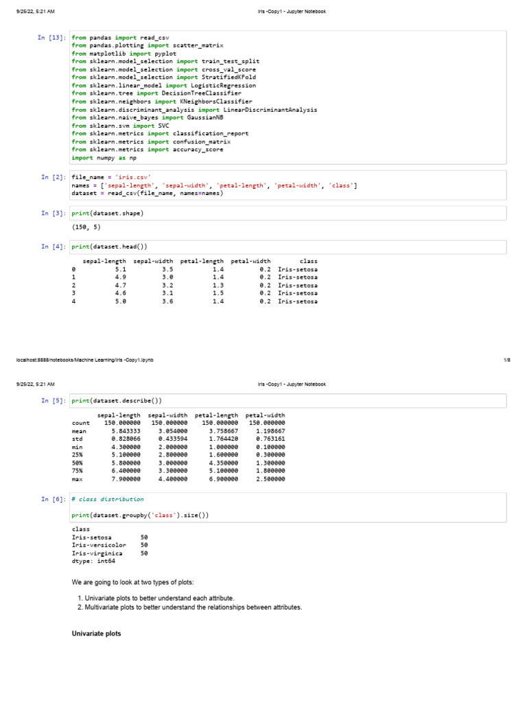 Iris copy1 jupyter notebook pdf multivariate statistics