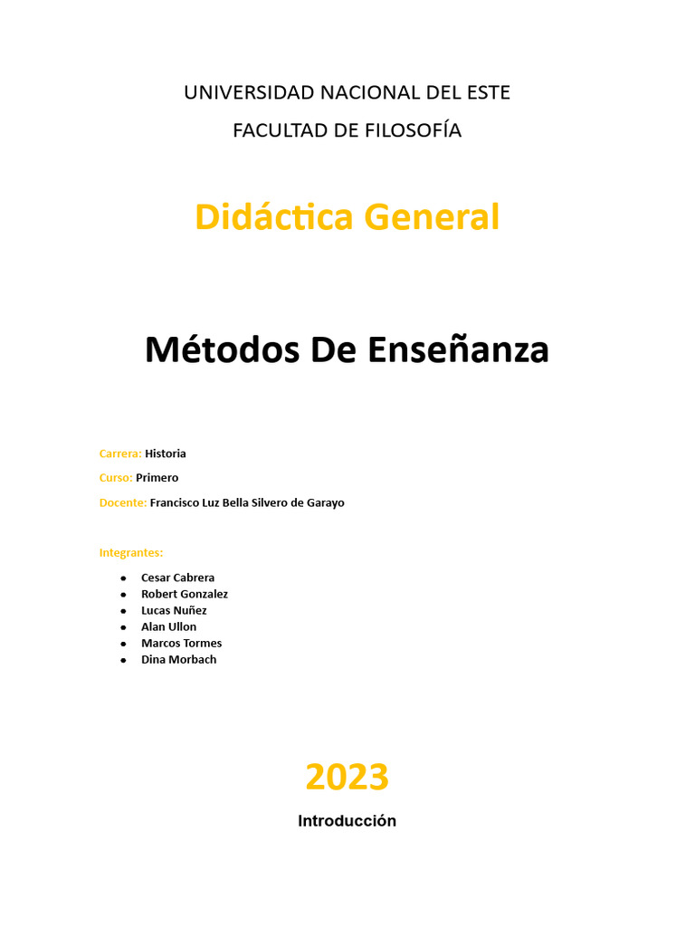 Metodos De Enseñansa Pdf Enseñando Aprendizaje
