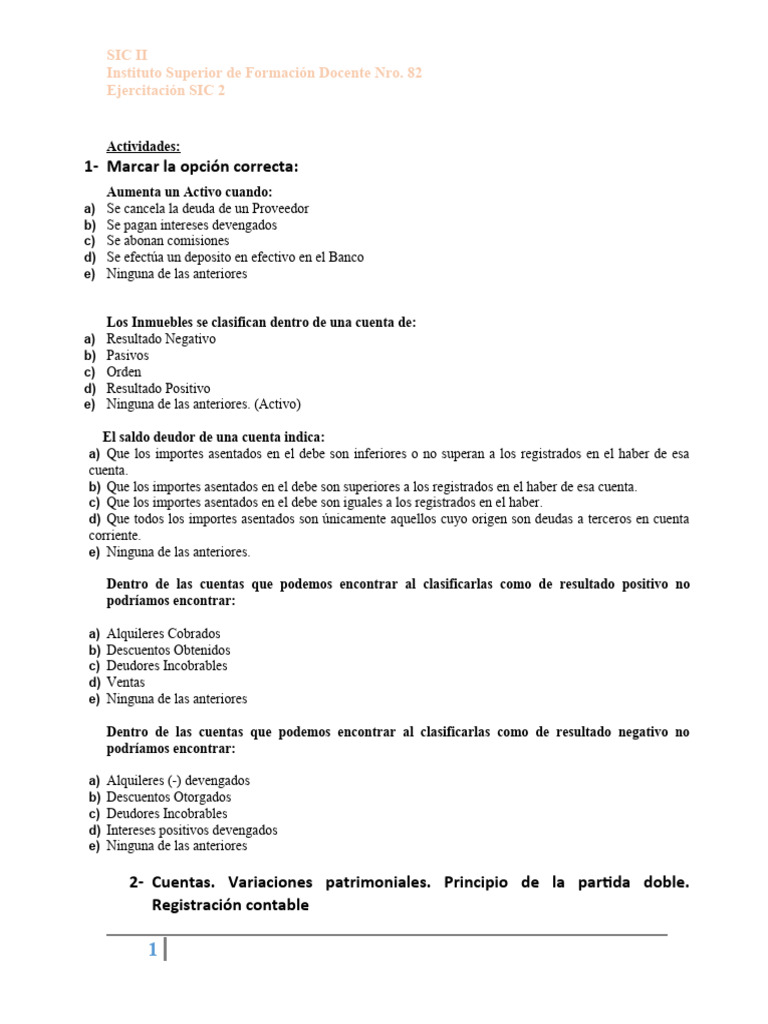 Ejercitacion SIC 2 1 | PDF | Contabilidad | Economias