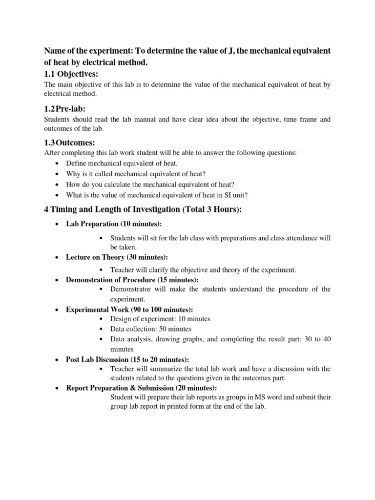 Phy-2LabExp-2Value of J | PDF | Heat | Thermodynamics