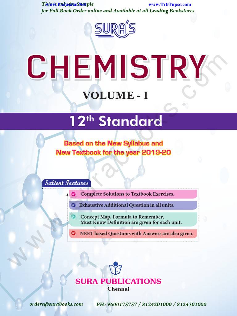 Sura 12th Chemistry Guide Volume 1 | PDF
