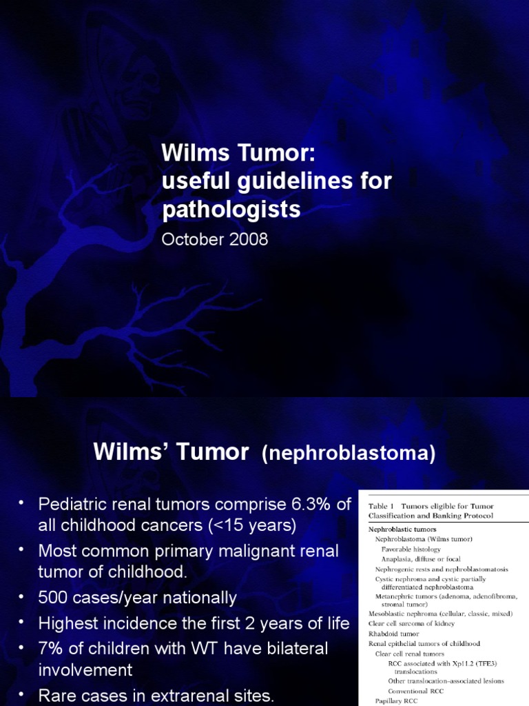 Wilms Tumor Overview | PDF | Kidney | Medical Specialties