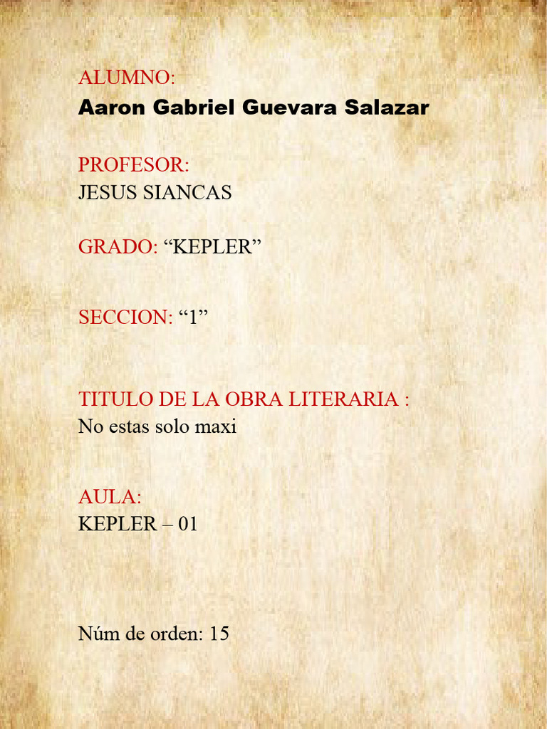 Analisis Literario No Estas Solo - 1720016661