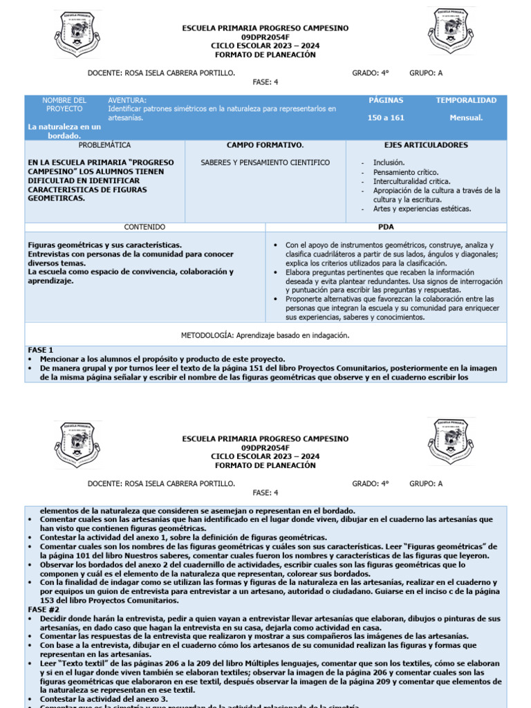 Proyectos Comunitarios La Naturaleza | PDF | Simetría | Educación primaria