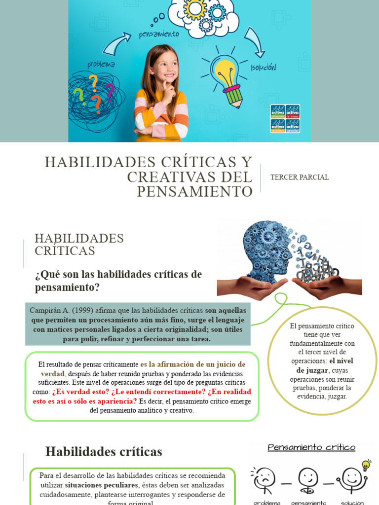 Habilidades Críticas y Creativas Del Pensamiento | PDF | Pensamiento ...