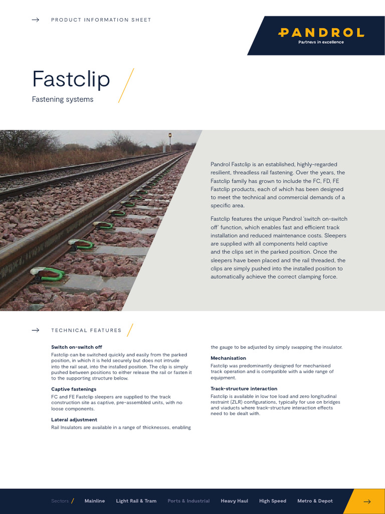 Fastclip Rail Fastening Overview | PDF | Rail Transport | Insulator ...