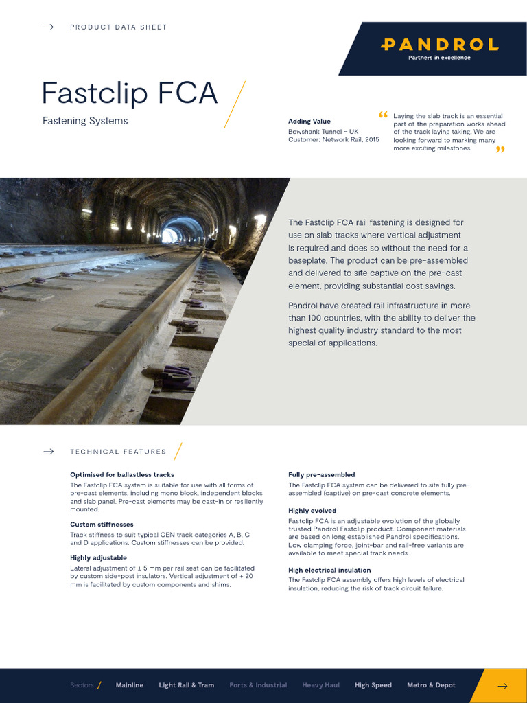 Fastclip FCA | PDF | Precast Concrete | Rail Transport