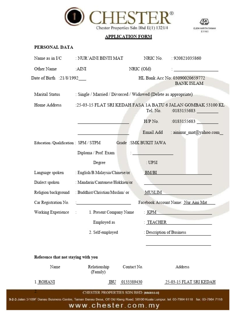 Application Form - New | PDF
