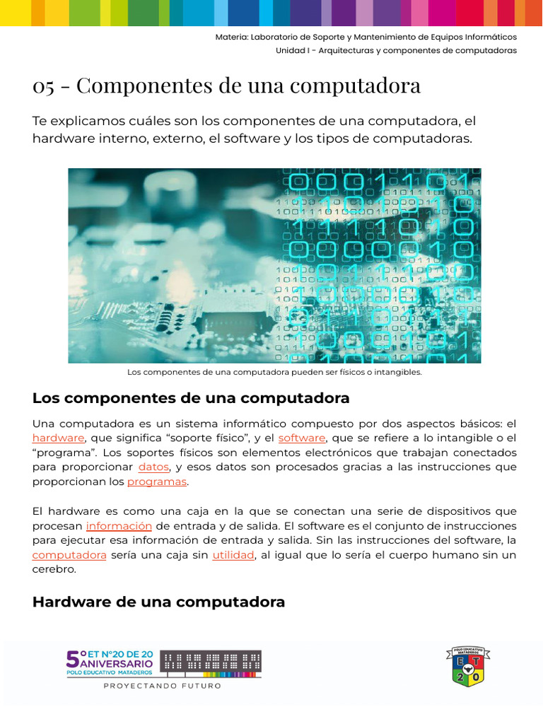 Componentes Esenciales de una Computadora | PDF | Hardware de la ...