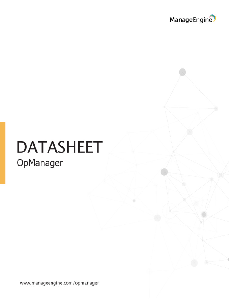 OpManager Network Monitoring Datasheet | PDF | Computer Network ...