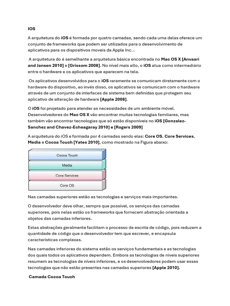 Arquitetura do iOS: Camadas e Funcionalidades | PDF | iOS | Kernel ...