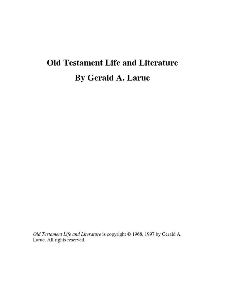 Old Testament Life And Literature Gerald A Larue Pdf Apocrypha Biblical Canon 